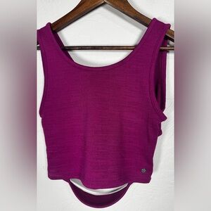 Roxy Magenta Sleeveless Strappy Back Crop Top Size Medium